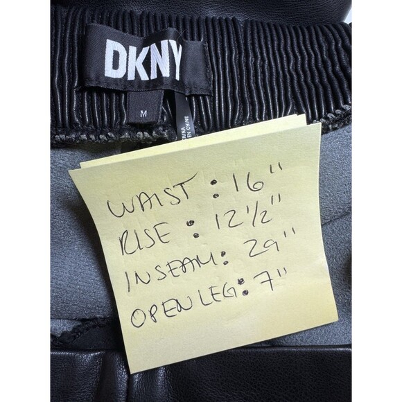 Women's DKNY Jeans Faux Leather BLACK Pants Size M BUT … READ DESCRIPTION PLE - Picture 10 of 10